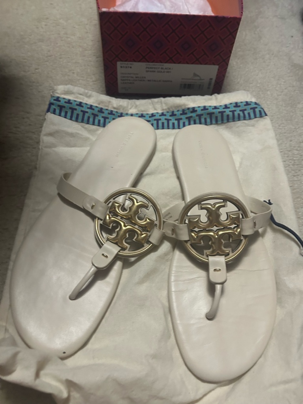 TORY BURCH crystal MILLER leather sandals. - Picture 11 of 16
